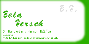 bela hersch business card